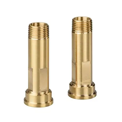 Zwei Messingadapter mit Innengewinde, geeignet für Umrüstungen im Bereich Wasserinstallation, präsentiert von der Marke Grünbeck.